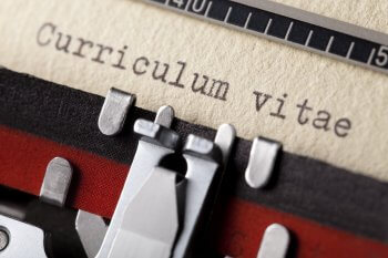 Schreibmaschinentext "Curriculum vitae"