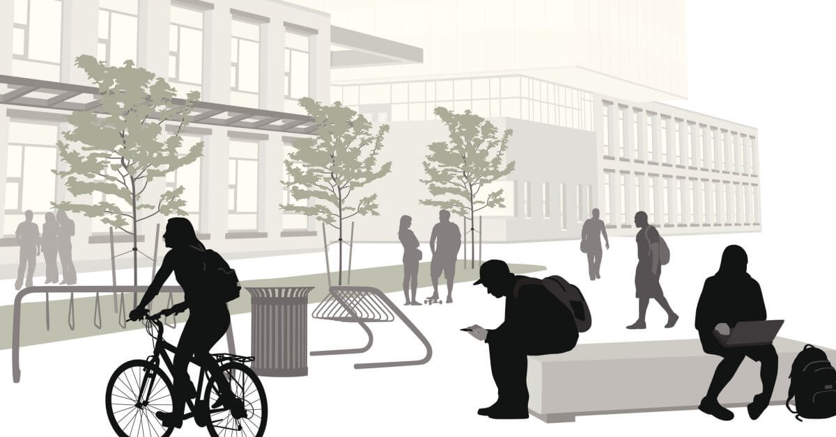 Studenten auf einem Campus