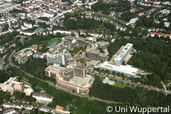Luftaufnahme der Uni Wuppertal